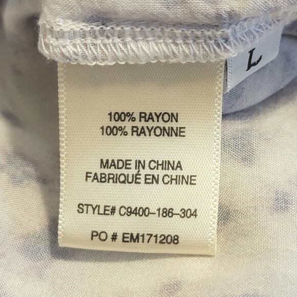 Cloth & Stone Leopard Print Blouse V-Neck Tie Neck Long Sleeve Workwear Chic L - Picture 13 of 15